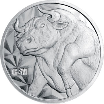 5 OZ SILVER ROUND BULL AND BEAR GOLDEN STATE MINT