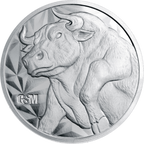 5 OZ SILVER ROUND BULL AND BEAR GOLDEN STATE MINT