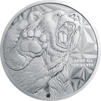 5 OZ SILVER ROUND BULL AND BEAR GOLDEN STATE MINT