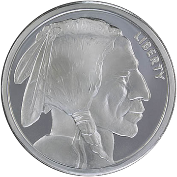 5 OZ SILVER ROUND BUFFALO DESIGN GOLDEN STATE MINT