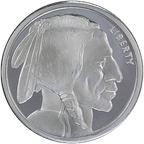 5 OZ SILVER ROUND BUFFALO DESIGN GOLDEN STATE MINT