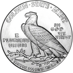 5 OZ SILVER ROUND INCUSE INDIAN DESIGN GOLDEN STATE MINT