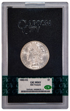 1883-CC $1 GSA Treasure Hoard Morgan Dollar CACG MS63