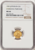 1903 G$1 JEFF Commemorative Gold NGC MS66 (67642031)