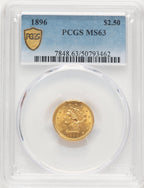 1896 $2.50 Liberty Quarter Eagle PCGS MS63
