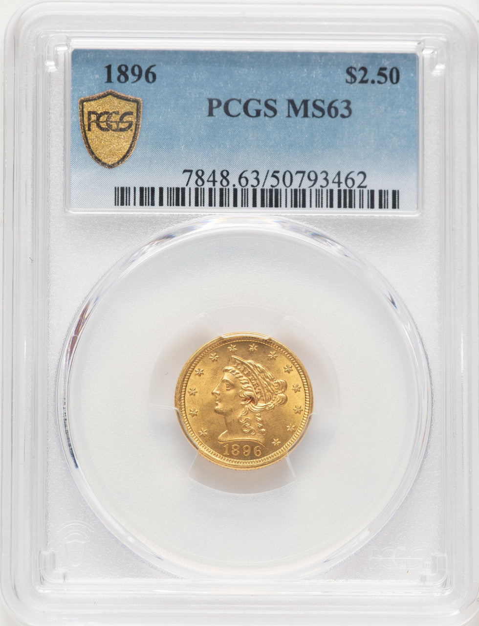 1896 $2.50 Liberty Quarter Eagle PCGS MS63