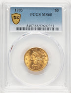 1903 $5 Liberty Half Eagle PCGS MS65