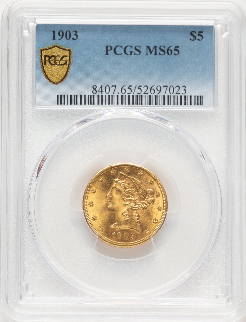 1903 $5 Liberty Half Eagle PCGS MS65