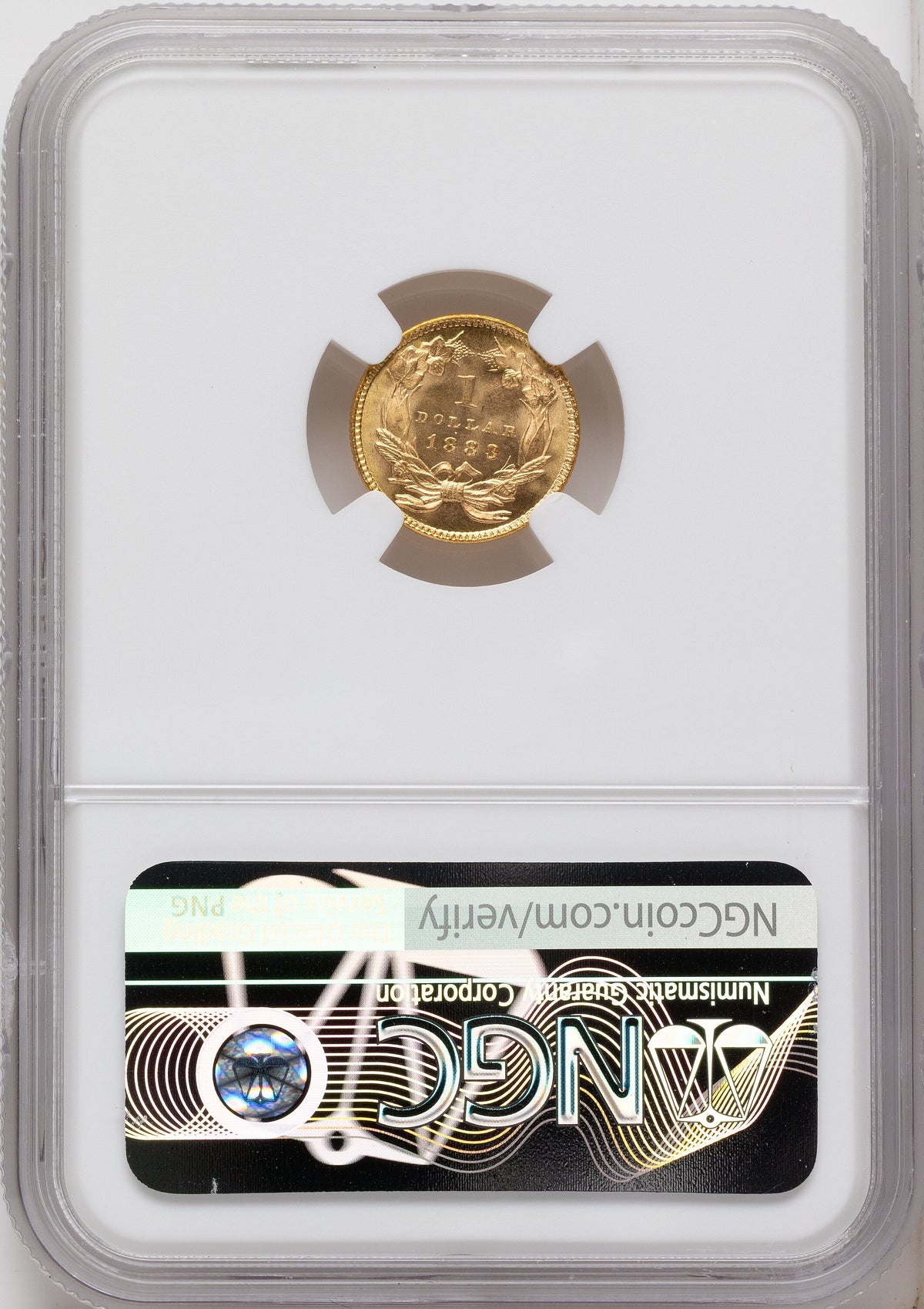 1883 G$1 Gold Dollar NGC MS65