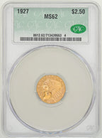 1927 $2.50 Indian Quarter Eagle CACG MS62