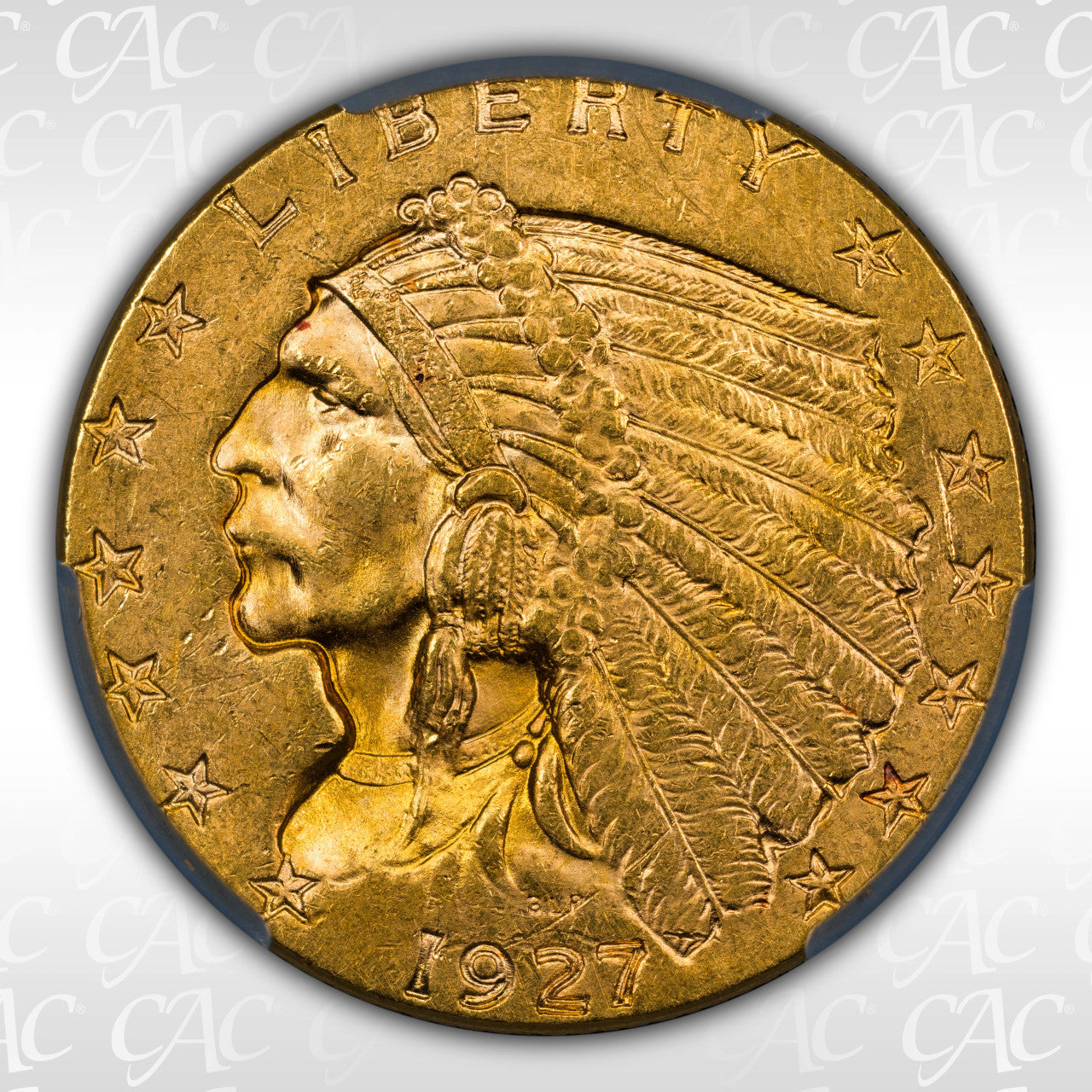 1927 $2.50 Indian Quarter Eagle CACG MS62
