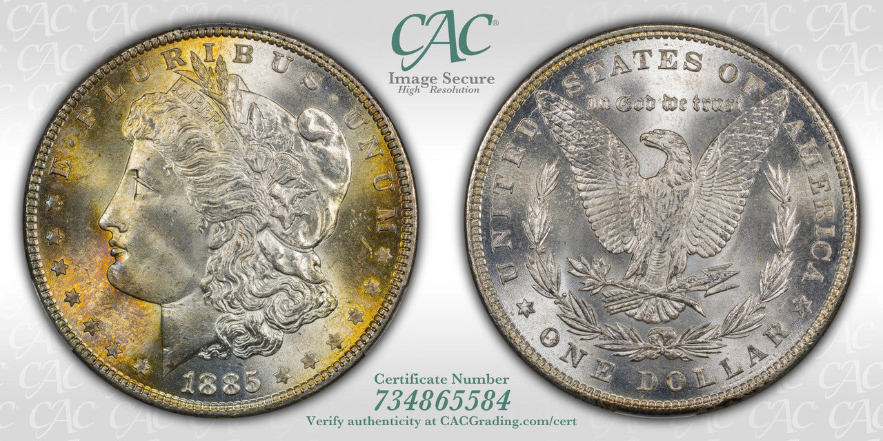 1885 $1 Morgan Dollar CAC MS66