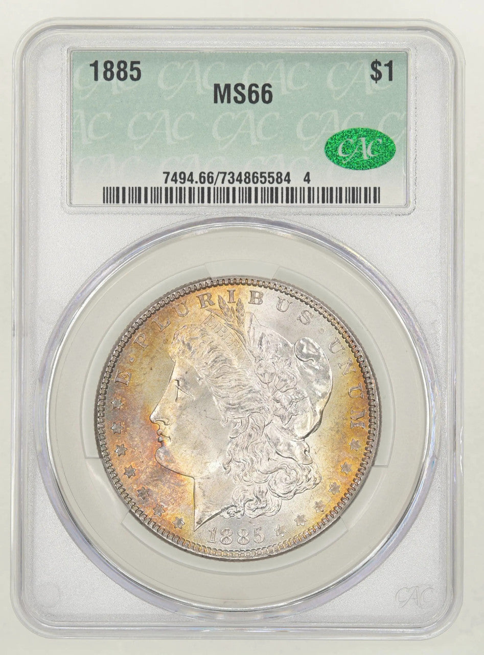 1885 $1 Morgan Dollar CAC MS66