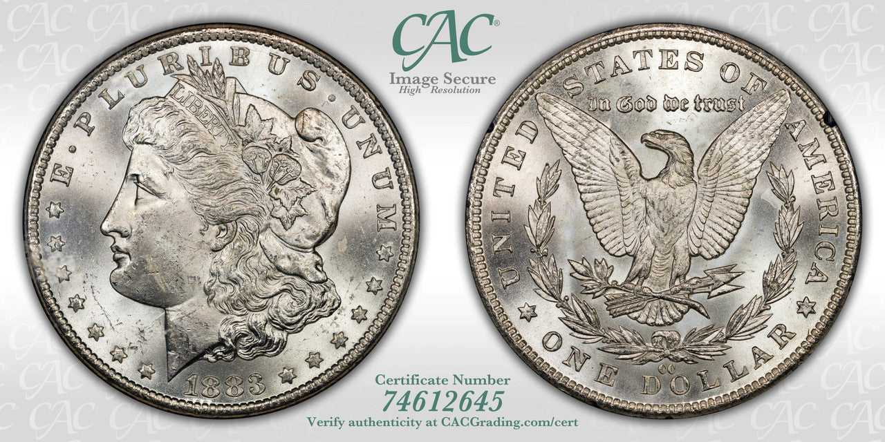 1883-CC $1 GSA Treasure Hoard Morgan Dollar CAC MS62