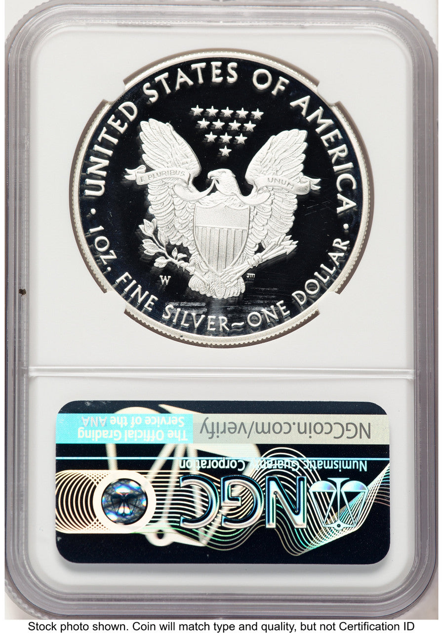 2021-W TY1 Proof Silver Eagle 1 oz FDI Mike Castle NGC PF70