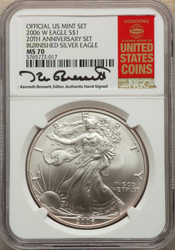 2006 3 Coin 20th Anniversary Silver Eagle Set Kenneth Bressett Red Book Miscellaneous NGC MS70
