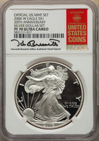 2006 3 Coin 20th Anniversary Silver Eagle Set Kenneth Bressett Red Book Miscellaneous NGC MS70