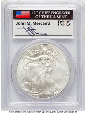 2013 Silver Eagle FS John PCGS MS70 Mercanti