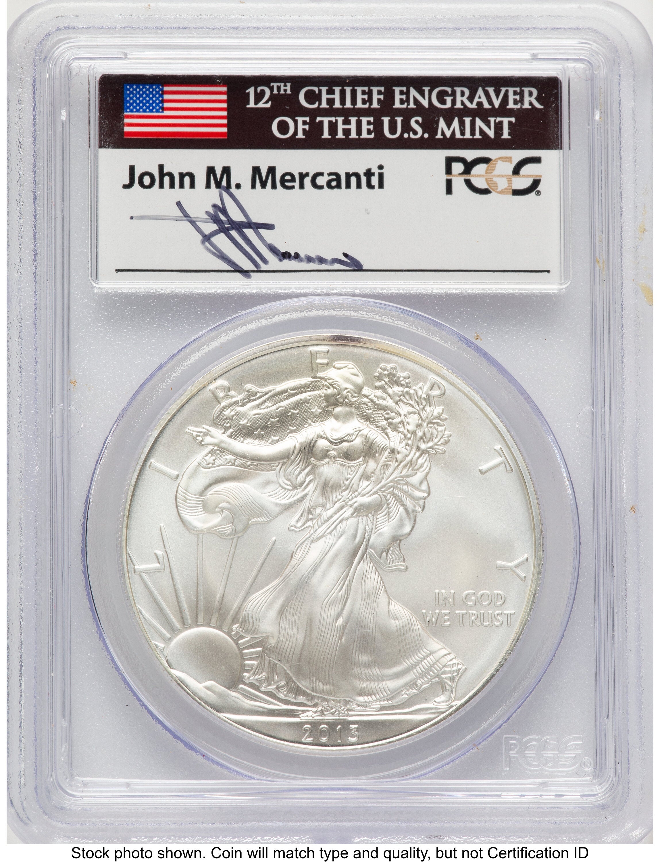 2013 Silver Eagle FS John PCGS MS70 Mercanti