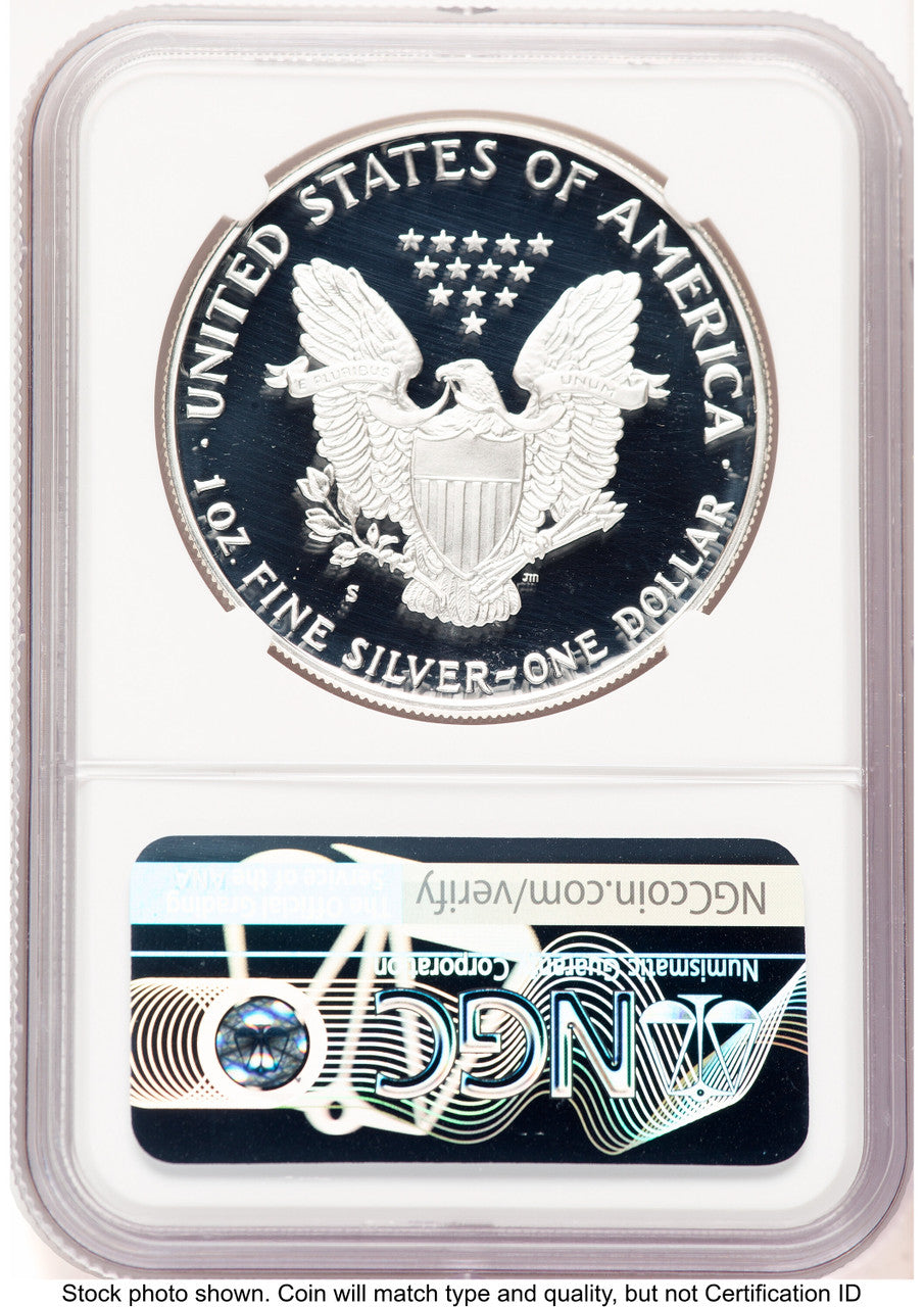 1988-S Proof Silver Eagle 1 oz Brown Label NGC PF70 (752100132)