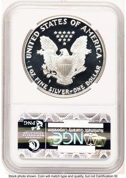 1989-S Proof Silver Eagle 1 oz Brown Label NGC PF70 (752100156)