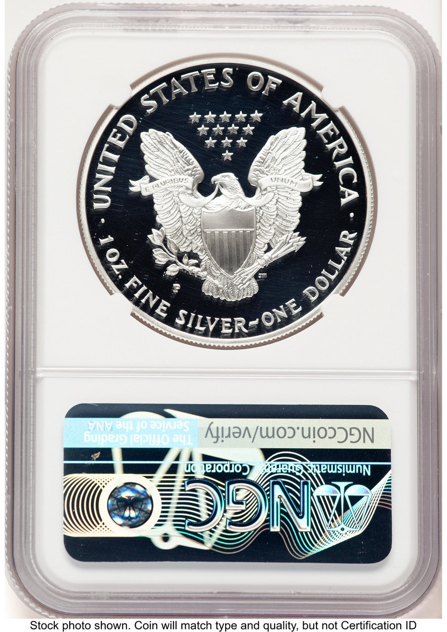 1998-P Proof Silver Eagle 1 oz Brown Label NGC PF70