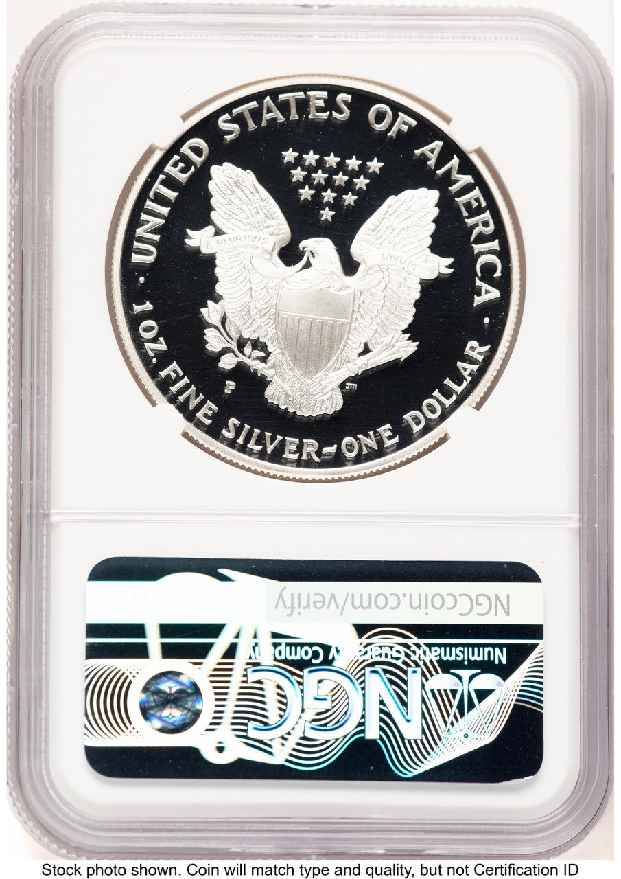 1995-P Proof Silver Eagle 1 oz Mike Castle NGC PF70