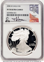 2006-W Proof Silver Eagle 1 oz Thomas Uram NGC PF70