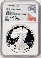 2013-W Proof Silver Eagle 1 oz Thomas Uram NGC PF70