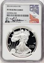 2014-W Proof Silver Eagle 1 oz Thomas Uram NGC PF70