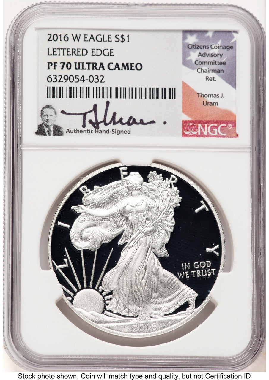 2016-W Proof Silver Eagle 1 oz Thomas Uram NGC PF70