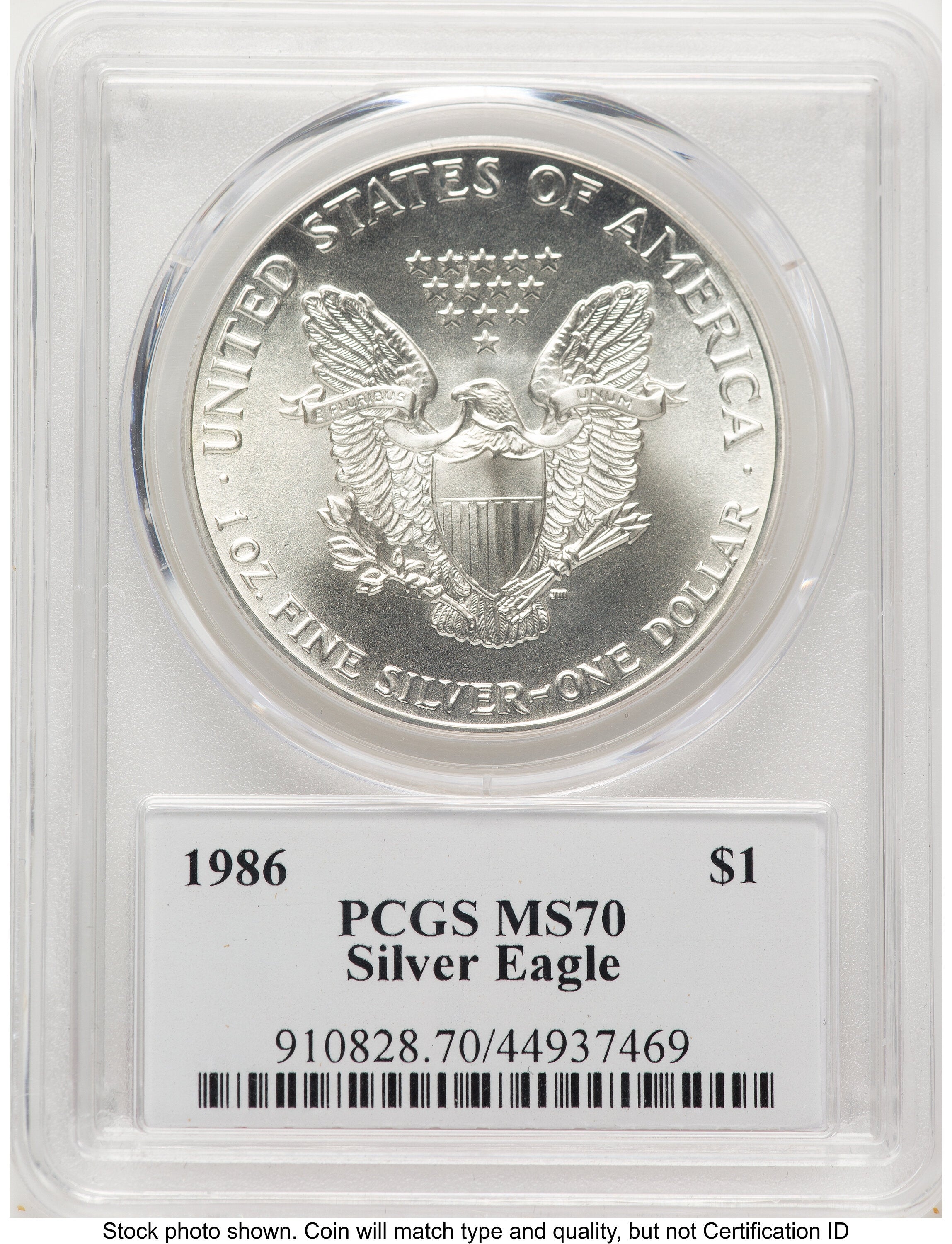 1986 Silver Eagle John Dannreuther PCGS MS70