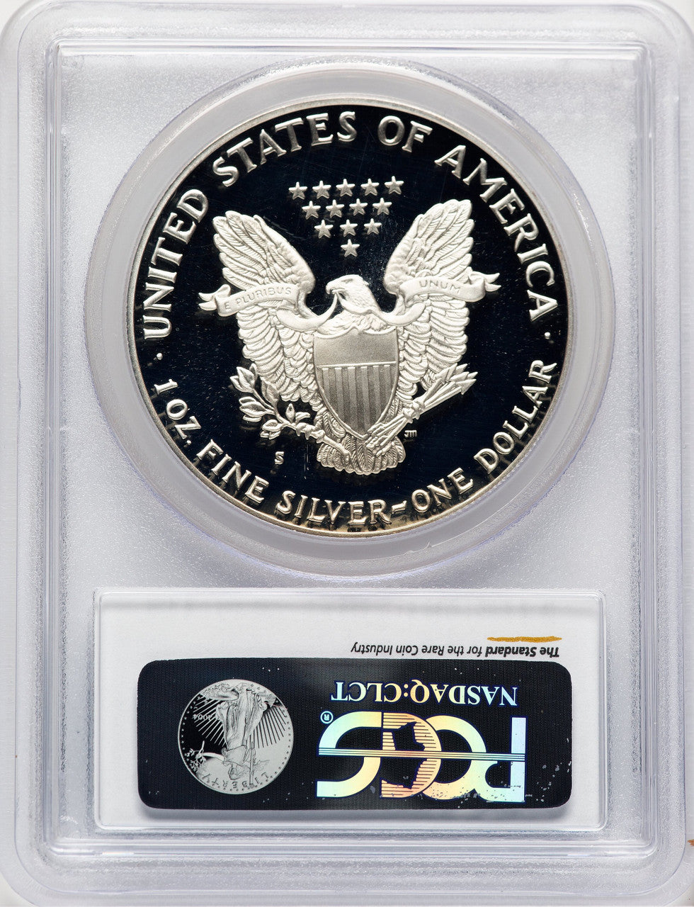 1990-S Proof Silver Eagle 1 oz Blue Gradient PCGS PR70