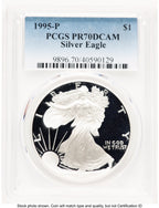 1995-P Proof Silver Eagle 1 oz Blue Gradient PCGS PR70