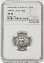 2008-W Burnished Platinum Eagle 1/4 oz Brown Label NGC MS70