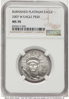 2007-W Burnished Platinum Eagle 1/2 oz Brown Label NGC MS70