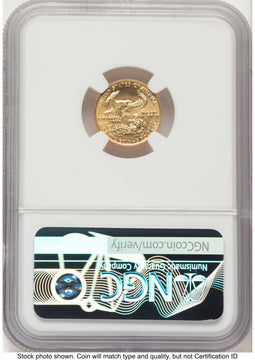1990 Gold Eagle 1/10 oz Mike Castle NGC MS70