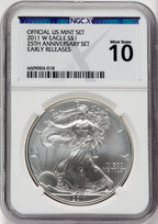 2011 25th Anniversary Silver Eagle Five-Coin Set NGCX MS10 PF10