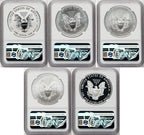 2011 25th Anniversary Silver Eagle Five-Coin Set NGCX MS10 PF10