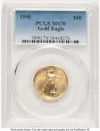 1995 Gold Eagle 1/4 oz Blue Gradient PCGS MS70