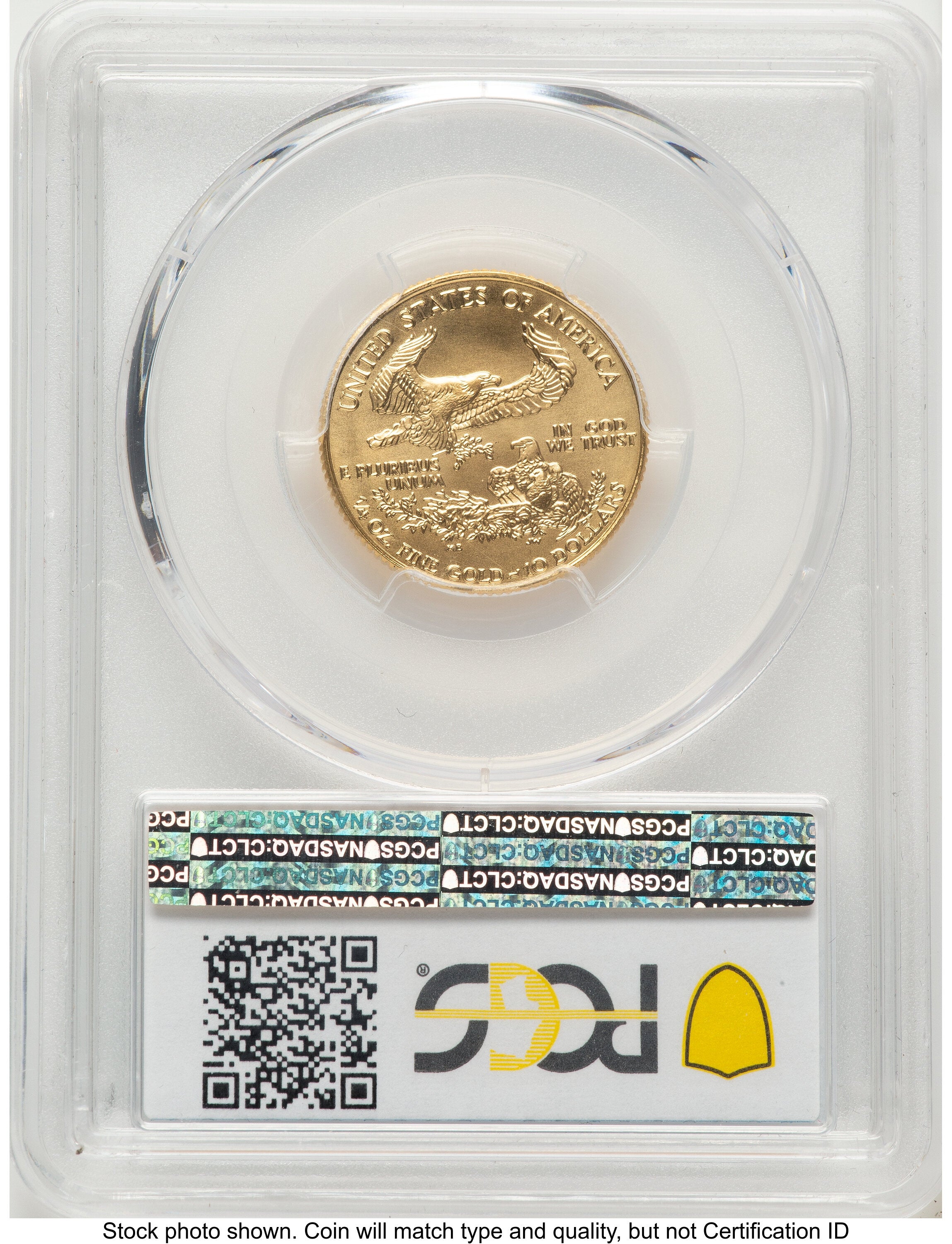 1995 Gold Eagle 1/4 oz Blue Gradient PCGS MS70