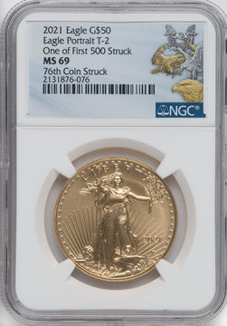 2021 One-Ounce Gold Eagle Type 2 At Dusk & Dawn 35th Anniversary 76th NGC MS69