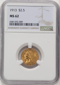 1913 $2.50 Indian Quarter Eagle NGC MS62 (760030047)