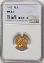 1913 $2.50 Indian Quarter Eagle NGC MS62 (760030047)
