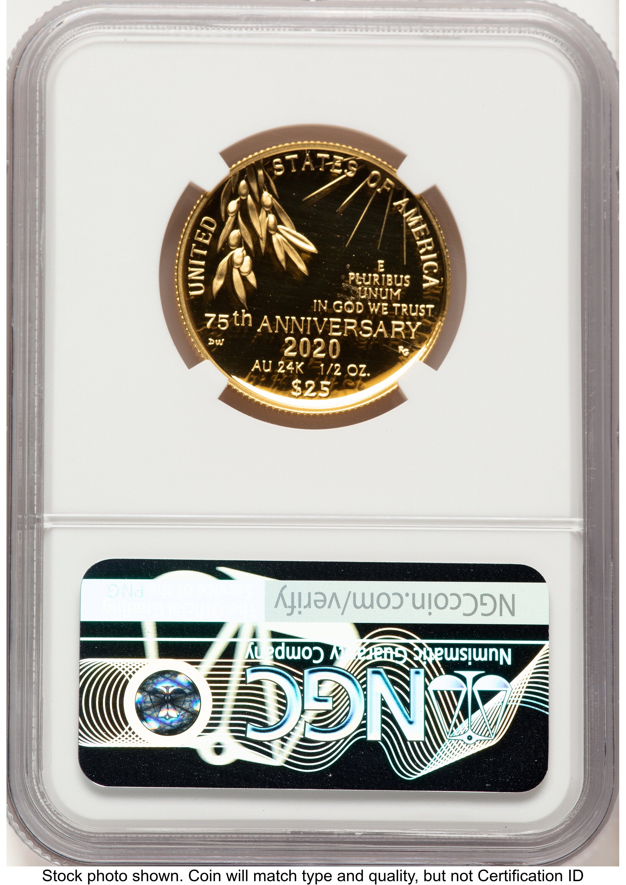 2020-W 1/2 oz Proof Gold End of World War II 75th Anniversary Red Book NGC PF70