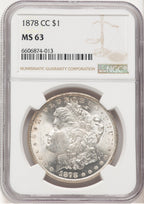 1878-CC Morgan Dollar NGC MS63 (760409005)