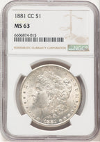 1881-CC Morgan Dollar NGC MS63 (760409010)