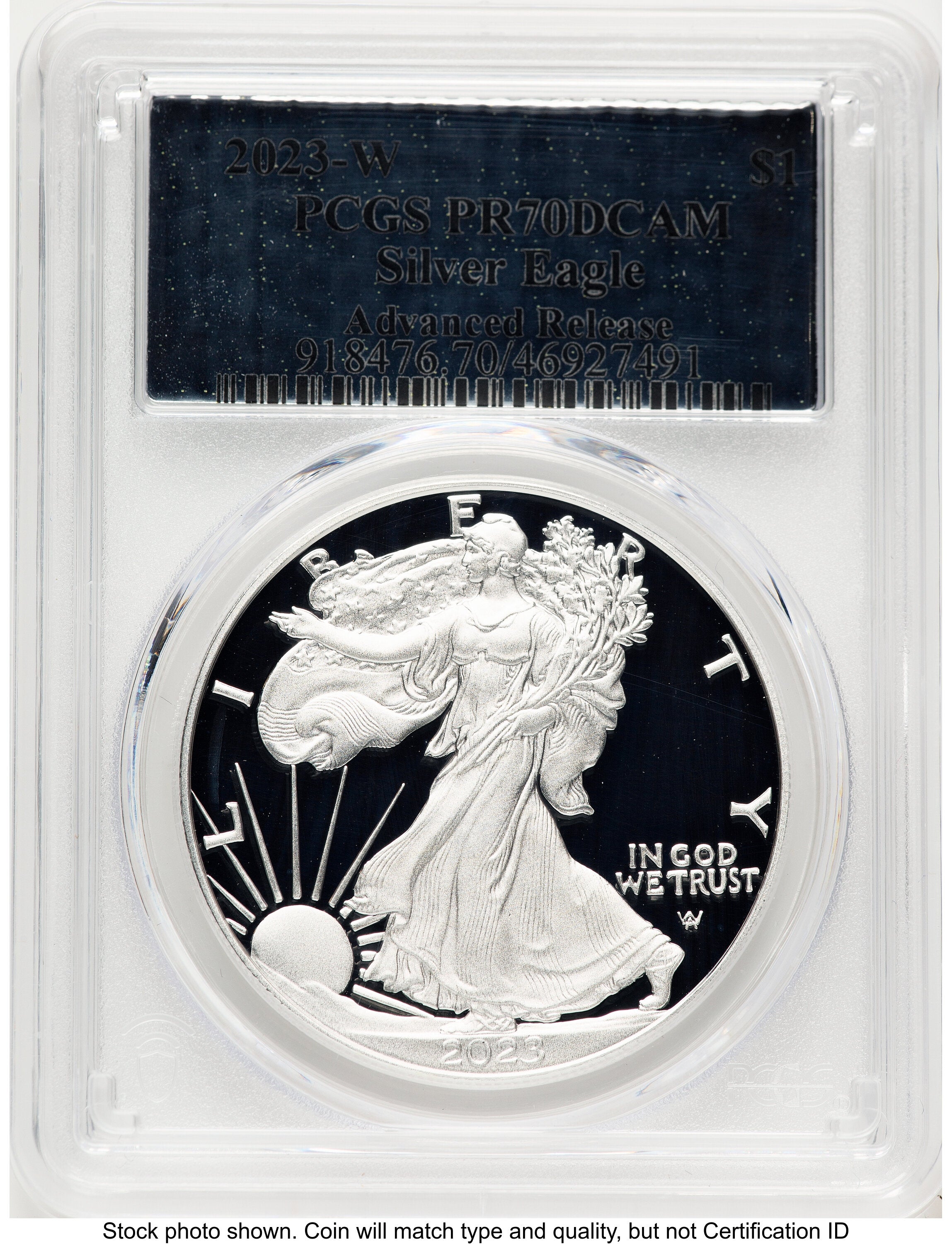 2023-W Proof Silver Eagle 1 oz AR Silver Foil PCGS PR70