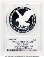 2023-W Proof Silver Eagle Congratulations Set 1 oz AR John Dannreuther PCGS PR70