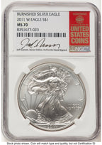 2011-W Burnished Silver Eagle 1 oz Jeff Garrett Red Book NGC MS70